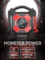 DM1264 Heavy Duty Jump Starter, 12V 30000A Peak, Lithium Battery Booster Pack, Portable Jump Starter for Heavy Vehicles, -40°F Instant Start, Suitable for Diesel and Gasoline Engines up to 50L, Semi Truck Class 8 - Image 8