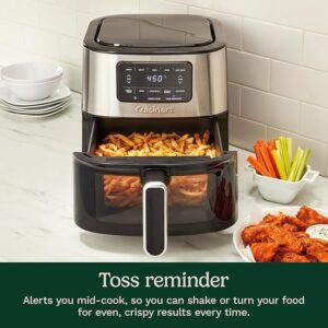 Cuisinart Air Fryer, 6-Quart Basket, 5 Cooking Functions (Roast, Bake, Broil, Air Fry & Keep Warm), 5 Presets, Dishwasher-Safe Parts, AIR-200NAS, Stainless Steel & Bl - Image 4