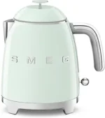 SMEG Mini 50's Retro Style 3 Cup Electric Kettle with Double Wall Anti Slip Base and Water Level Indicator (Pastel Green)