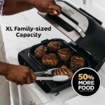 Ninja | Indoor Grill and Air Fryer| Foodi Smart XL | 6-in-1 Grill, Air Fry, Roast, Bake, Broil, Dehydrate & Crisp |Smart Thermometer & Splatter Shield | Dishwasher Safe Parts | Black/Silver | FG551 - Image 2
