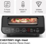 CHEFMAN Indoor Pizza Oven - Makes 12 Inch Pizzas in Minutes, Heats up to 800°F - Countertop Electric Maker with 5 Touchscreen Presets, Pizza Stone and Peel Included - Stainless Black - Image 3