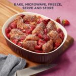 CorningWare Ceramic Bakeware Set with Lids Chip and Crack Resistant Stoneware Baking Dish, Microwave, Dishwasher, Oven, Freezer and Fridge Safe, 6-Piece French Cabernet - Image 2
