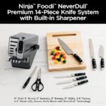 Ninja Knife Set, Knife Sharpener, Knife Block Set, Stainless Steel Knives, 14 Piece Set, Steak Knives, Chef Knives and More, Foodi NeverDull, Black, K32014​ - Image 4