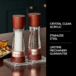 Cole & Mason Derwent Salt & Pepper Mill Gift Set - Salt & Pepper Shaker & Grinder with Adjustable Coarseness - Gourmet Precision Mill Set - Stainless Steel & Acrylic Grinders - Rose Gold - Image 3