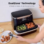 Ninja Foodi Air Fryer | 6-in-1 with 7-QT MegaZone & Basket Divider for Large Proteins & Full Meals | Cook 2 Foods at Once | 450° F | Air Fry, Roast, Broil, Dehydrate, Keep Warm & Bake | Black | DZ071 - Image 3