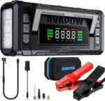 AVAPOW Jump Starter with Air Compressor, 5000A 150PSI Car Battery Jump Starter Portable with 4" HD Display 12V Jump Box & Battery Booster (8L Gas/8L Diesel) with Auto-Shutoff Tire Inflator