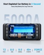 AVAPOW Jump Starter with Air Compressor, 5000A 150PSI Car Battery Jump Starter Portable with 4" HD Display 12V Jump Box & Battery Booster (8L Gas/8L Diesel) with Auto-Shutoff Tire Inflator - Image 8