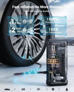 AVAPOW Jump Starter with Air Compressor, 5000A 150PSI Car Battery Jump Starter Portable with 4" HD Display 12V Jump Box & Battery Booster (8L Gas/8L Diesel) with Auto-Shutoff Tire Inflator - Image 7