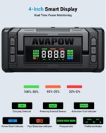 AVAPOW Jump Starter with Air Compressor, 5000A 150PSI Car Battery Jump Starter Portable with 4" HD Display 12V Jump Box & Battery Booster (8L Gas/8L Diesel) with Auto-Shutoff Tire Inflator - Image 6