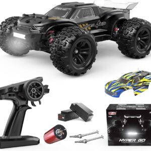 HYPER GO H16BM 1/16 RTR Brushless High-Speed Electric 4x4 Off-Road Fast RC Car, Max 42 mph, RC Truck, Remote Control, 2 LiPo Batteries for Adults