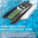 volantexrc Remote Control Boats for Pools and Lakes 20+MPH AtomicXS High Speed RC Boat for Adults Toy Boat Gifts with 2 Batteries & Reverse Function Black Color - Image 8