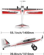 VOLANTEXRC Remote Control Airplane TrainStar Ascent Electric RC Trainer Aircraft, 1400 mm Wingspan & Plastic Unibody Fuselage, PNP Versions - Image 4
