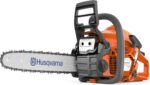 Husqvarna 130 Gas Powered Chainsaw, 38cc 2HP, 2-Cycle X-Torq Engine, 16 Inch Chainsaw with Automatic Oiler, for Wood Cutting and Tree Pruning