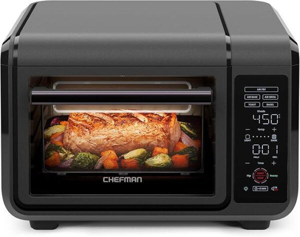 Chefman Air Fryer Toaster Oven Combo, Countertop Oven, Bake, Broil, Air Fry, Toast & Bagel Functions, 450°F Max Temperature, 4-Slice Capacity