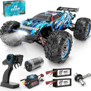 Hosim Brushless RC Car, 1:10 Scale, 68+ km/h High-Speed Remote Control Car for Adults and Boys, 4x4 All-Terrain Waterproof Off-Road Hobby-Grade Fast Racing Buggy Monster Truck Toy Gift
