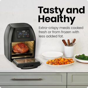 CHEFMAN Multifunctional Digital Air Fryer + Rotisserie, Dehydrator, Convection Oven, 17 Touchscreen Presets, Fry, Roast, Dehydrate, Bake, XL 10L Family Size, Auto Shutoff, Large Easy-View Window, Black - Image 3