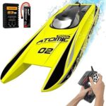 OLANTEXRC Brushless RC Boat Atomic 42mph 25.6" High-Speed Remote Control Boat Ready to Run