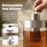 Viante Electric Kettle with Infuser, No Plastic in Contact with Water, Temperature Control, Automatic Shut-Off, Tea Maker with Brewing Programs, 1.5 Liters Capacit - Image 3