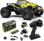 AMORIL 1/10 RTR Brushless Fast RC Car for Adults, Max 50 mph Hobby Electric Off-Road Monster Truck, Waterproof High-Speed 4WD Remote Control Car with 3S LiPo, Green