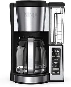 Ninja 12-Cup Programmable Coffee Brewer, 2 Brew Styles, Adjustable Warm Plate, 60oz Water Reservoir, Delay Brew, Black/Stainless Steel