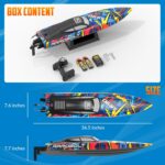 volantexrc Brushless RC Boat Vector90, High Speed Remote Control Boat, Remote Control Fast Racing RC Boat for Adults - Image 2