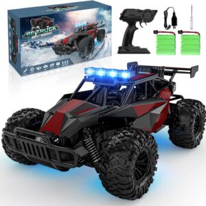 BLUEJAY Remote Control Car, 2.4GHz High-Speed 33 km/h RC Car Toy, 1:12 Monster RC Truck Off-Road with LED Headlights and Rechargeable Battery, Gift for Adults and Boys Ages 8–12