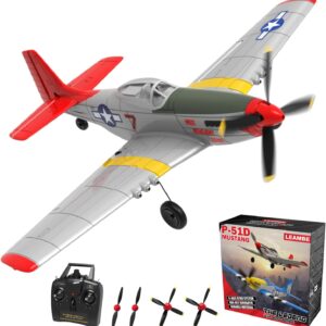 LEAMBE 4 Channel RC Plane, Ready to Fly Aerobatic Aircraft, Easy Control for Beginners, P51 Mustang RC Airplane Best Gift for Adults