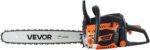 VEVOR 20 Inch 62CC Gas Powered Chainsaw, 3.8 HP 2-Stroke Engine Gas Chainsaw with Non-Slip Handle, Dual Fuel Tanks, for Wood Cutting, Tree Trimming, and Land Clearing - Image 4