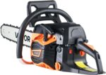 VEVOR 20 Inch 62CC Gas Powered Chainsaw, 3.8 HP 2-Stroke Engine Gas Chainsaw with Non-Slip Handle, Dual Fuel Tanks, for Wood Cutting, Tree Trimming, and Land Clearing - Image 3