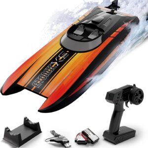 volantexrc Remote Control Boats for Pools and Lakes 30+MPH AtomicXS High Speed RC Boat for Adults Gifts with 2 Batteries & Reverse Function. Orange new