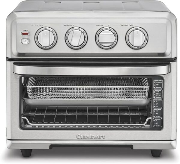 Cuisinart Air Fryer Toaster Oven, 1800W, 8-in-1 with Air Fry, Convection, Broil & Warm, 0.6 Cubic Feet, 60-Minute Timer, TOA-70NAS, Stainless Steel