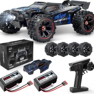 1:14 Scale RC Car for Adults, 60 km/h High-Speed RC Truggy, 4x4 Off-Road Remote Control Truck, Waterproof Electric Car with 2S Battery, All-Terrain RC Vehicle for Snow, Sand, Beach, and Rocky Surfaces