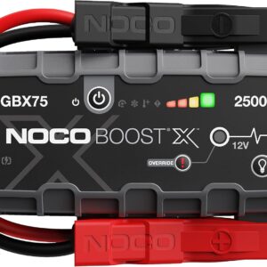 NOCO Boost X GBX75: 2500A UltraSafe Jump Starter, 12V Lithium Battery Booster Pack, Portable Jump Box, Power Bank & Jumper Cables, for 8.5L Gas and 6.5L Diesel Engines